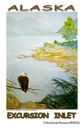watercolor - Excursion Inlet eagle