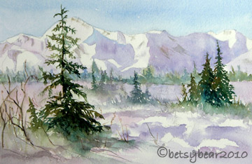summit spruce watercolor