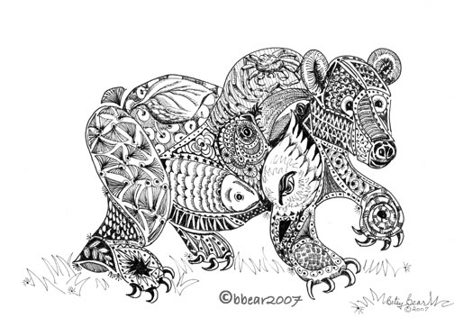 Betsy Bear gallery Ink Drawings